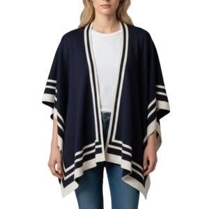 Ralph Lauren Black Label Knit Wrap Jet Set Reversible Blue White Cozycore New